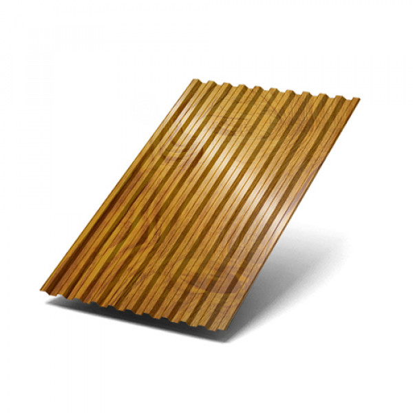 Профилированный лист C21х1000-0.5 ECOSTEEL-T Золотой Дуб