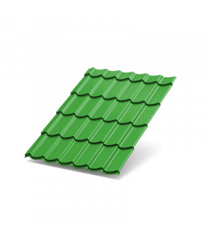 Металлочерепица Супермонтеррей-1100-0.5 Norman RAL6018