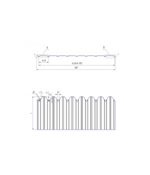 Профнастил фигурный С10 - 0,45 RAL 1014