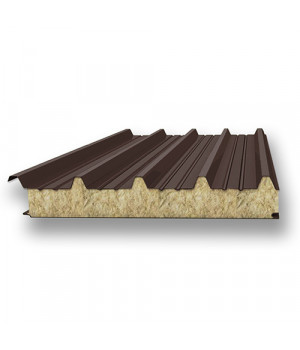 Акустическая сэндвич-панель кровельная из минеральной ваты, ширина 1000 мм, 0.5/0.5, толщина 200 мм, RAL8017