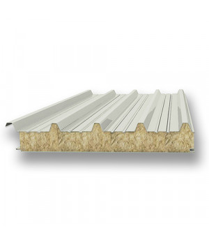 Акустическая сэндвич-панель кровельная из минеральной ваты, ширина 1000 мм, 0.5/0.5, толщина 200 мм, RAL9002