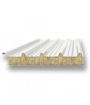 Акустическая сэндвич-панель кровельная из минеральной ваты, ширина 1000 мм, 0.5/0.5, толщина 200 мм, RAL9003