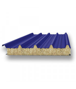 Акустическая сэндвич-панель кровельная из минеральной ваты, ширина 1000 мм, 0.5/0.5, толщина 200 мм, RAL5002