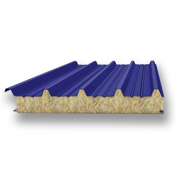 Акустическая сэндвич-панель кровельная из минеральной ваты, ширина 1000 мм, 0.5/0.5, толщина 200 мм, RAL5002