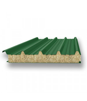 Акустическая сэндвич-панель кровельная из минеральной ваты, ширина 1000 мм, 0.5/0.5, толщина 200 мм, RAL6002