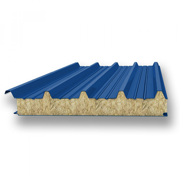 Акустическая сэндвич-панель кровельная из минеральной ваты, ширина 1200 мм, 0.5/0.5, толщина 250 мм, RAL5005