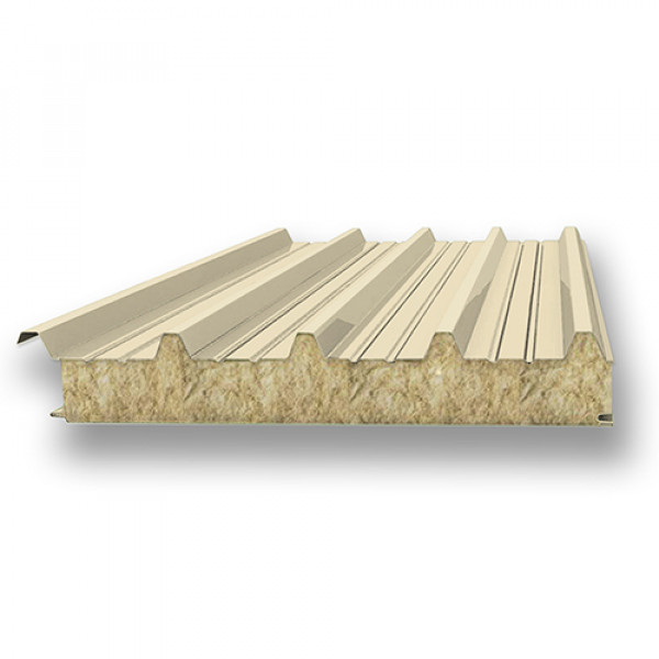 Акустическая сэндвич-панель кровельная из минеральной ваты, ширина 1000 мм, 0.5/0.5, толщина 120 мм, RAL1015