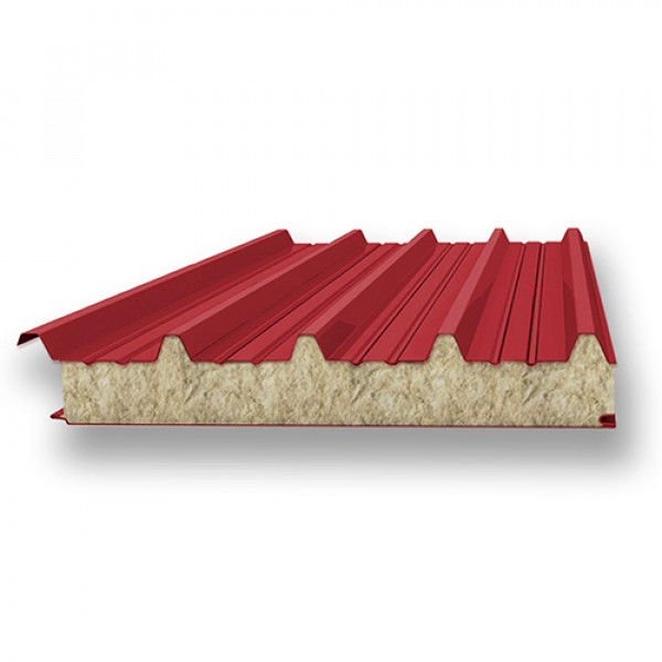 Акустическая сэндвич-панель кровельная из минеральной ваты, ширина 1000 мм, 0.5/0.5, толщина 250 мм, RAL3003