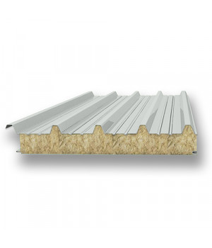 Акустическая сэндвич-панель кровельная из минеральной ваты, ширина 1000 мм, 0.5/0.5, толщина 200 мм, RAL7035