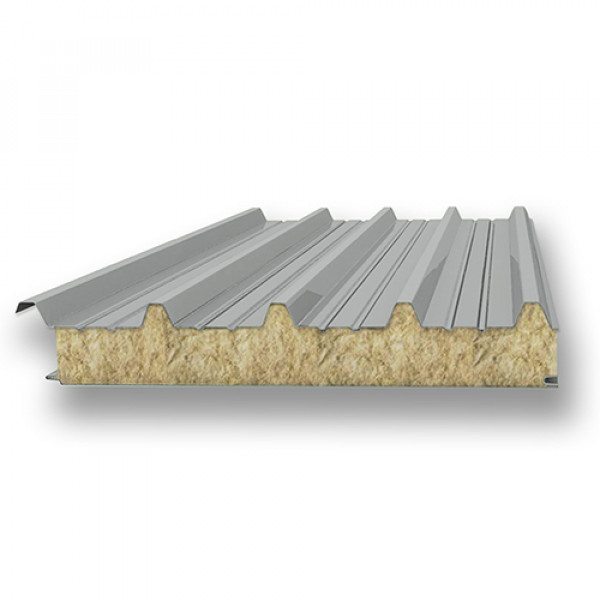 Акустическая сэндвич-панель кровельная из минеральной ваты, ширина 1200 мм, 0.5/0.5, толщина 120 мм, RAL9006