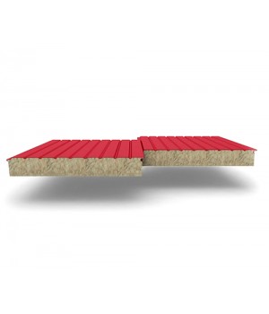 Двухслойные сэндвич-панели из минеральной ваты, ширина 1000 мм, 0.5, толщина 30 мм, RAL3020