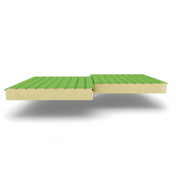 Двухслойные сэндвич-панели из пенополиизоцианурата, ширина 1200 мм, 0.5, толщина 80 мм, RAL6018