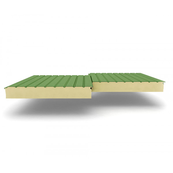 Двухслойные сэндвич-панели из пенополиизоцианурата, ширина 1200 мм, 0.5, толщина 100 мм, RAL6002