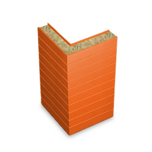 Угловая сэндвич-панель горизонтальная из минеральной ваты, ширина 1000 мм, 0.5/0.5, толщина 50 мм, RAL2004