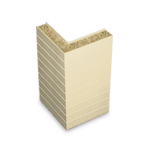 Угловая сэндвич-панель горизонтальная из минеральной ваты, ширина 1000 мм, 0.5/0.5, толщина 180 мм, RAL1015