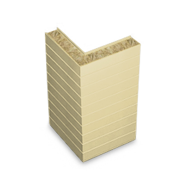 Угловая сэндвич-панель горизонтальная из минеральной ваты, ширина 1200 мм, 0.5/0.5, толщина 150 мм, RAL1014