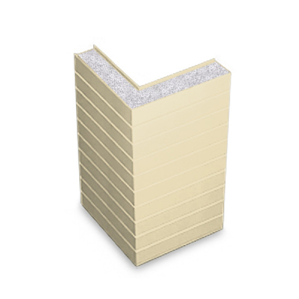 Угловая сэндвич-панель горизонтальная из пенополистирола, ширина 1000 мм, толщина 150 мм, 0.5/0.5, RAL1015