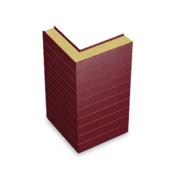 Угловая сэндвич-панель горизонтальная из пенополиуретана, ширина 1200 мм, 0.5/0.5, толщина 60 мм, RAL3005