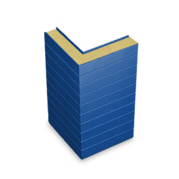 Угловая сэндвич-панель горизонтальная из пенополиизоцианурата, ширина 1200 мм, 0.5/0.5, толщина 150 мм, RAL5005