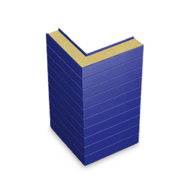 Угловая сэндвич-панель горизонтальная из пенополиуретана, ширина 1000 мм, 0.5/0.5, толщина 60 мм, RAL5002