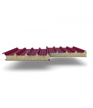 Кровельные сэндвич-панели из минеральной ваты, ширина 1200 мм, 0.5/0.5, толщина 100 мм, RAL 3005