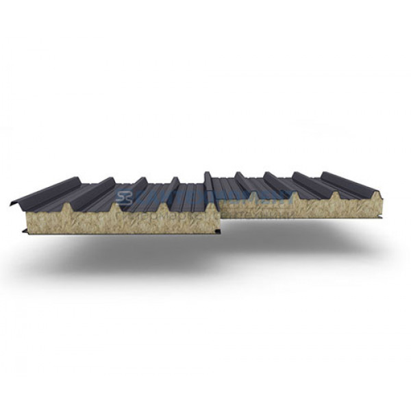 Кровельные сэндвич-панели из минеральной ваты, ширина 1000 мм, 0.5/0.5, толщина 100 мм, RAL7024