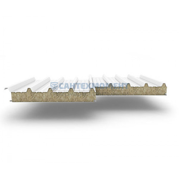 Кровельные сэндвич-панели из минеральной ваты, ширина 1200 мм, 0.5/0.5, толщина 150 мм, RAL9003