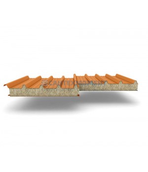 Кровельные сэндвич-панели из минеральной ваты, ширина 1000 мм, 0.5/0.5, толщина 100 мм, RAL2004