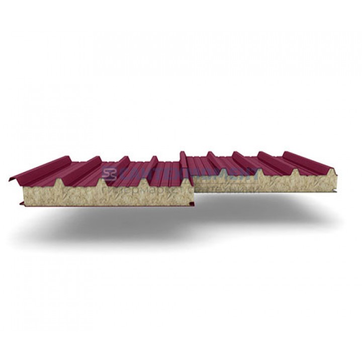 Кровельные сэндвич-панели из минеральной ваты, ширина 1200 мм, 0.5/0.5, толщина 50 мм, RAL3005