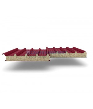 Кровельные сэндвич-панели из минеральной ваты, ширина 1000 мм, 0.5/0.5, толщина 50 мм, RAL3011