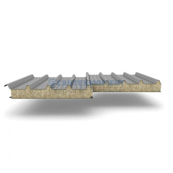 Кровельные сэндвич-панели из минеральной ваты, ширина 1000 мм, 0.5/0.5, толщина 50 мм, RAL7004