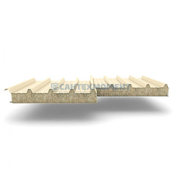 Кровельные сэндвич-панели из минеральной ваты, ширина 1200 мм, 0.5/0.5, толщина 80 мм, RAL1015