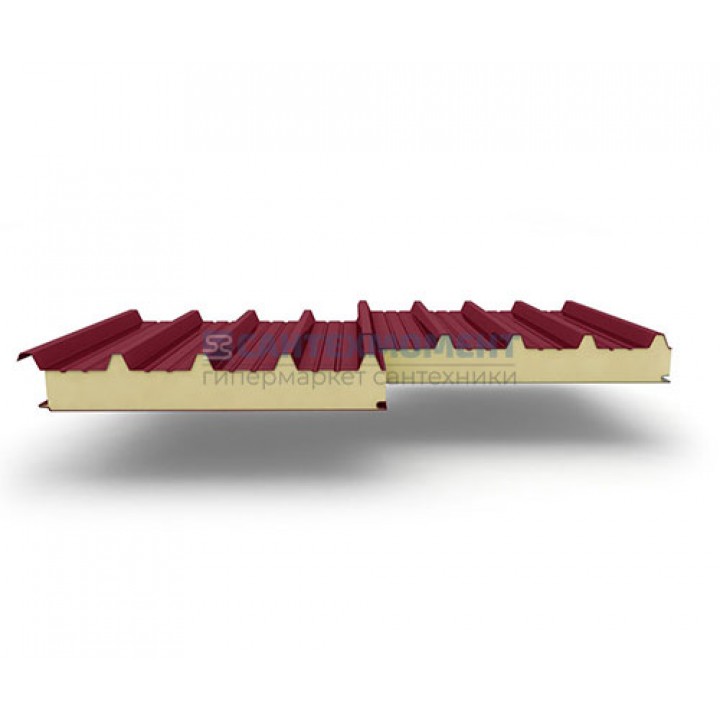 Кровельные сэндвич-панели из пенополиизоцианурата, ширина 1000 мм, 0.5/0.5, толщина 50 мм, RAL3011