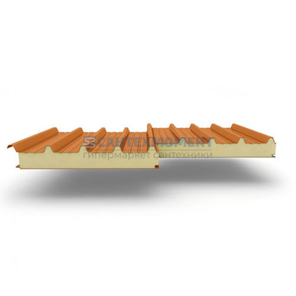 Кровельные сэндвич-панели из пенополиизоцианурата, ширина 1000 мм, 0.5/0.5, толщина 200 мм, RAL2004