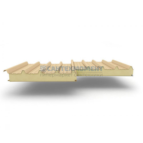 Кровельные сэндвич-панели из пенополиизоцианурата, ширина 1200 мм, 0.5/0.5, толщина 60 мм, RAL1014