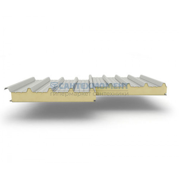 Кровельные сэндвич-панели из пенополиизоцианурата, ширина 1000 мм, 0.5/0.5, толщина 60 мм, RAL7047