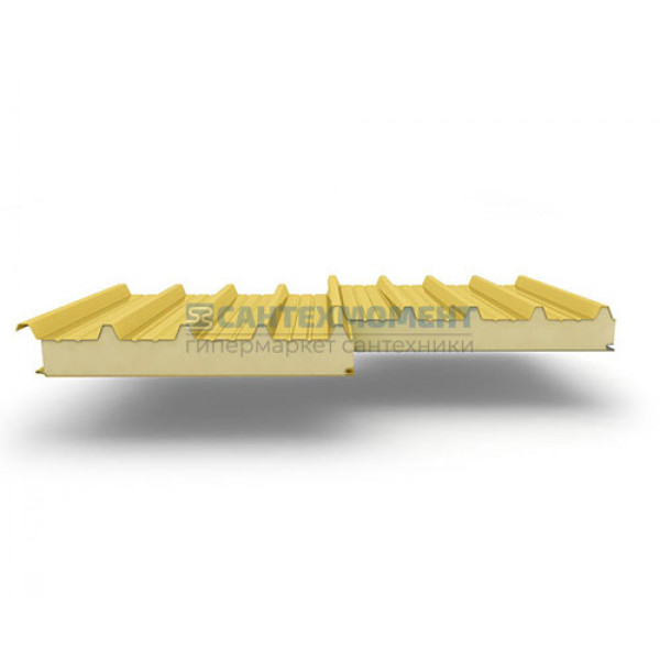 Кровельные сэндвич-панели из пенополиизоцианурата, ширина 1200 мм, 0.5/0.5, толщина 200 мм, RAL1018