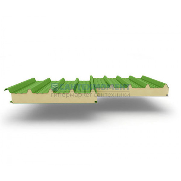 Кровельные сэндвич-панели из пенополиизоцианурата, ширина 1000 мм, 0.5/0.5, толщина 50 мм, RAL6018