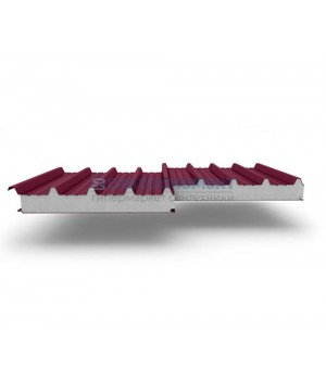 Кровельные сэндвич-панели из пенополистирола, ширина 1200 мм, 0.5/0.5, толщина 80 мм, RAL3005