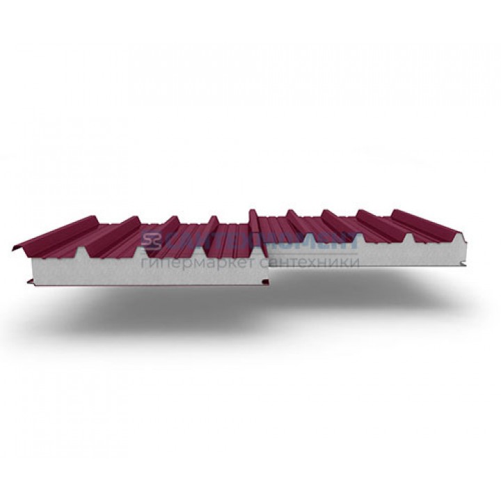 Кровельные сэндвич-панели из пенополистирола, ширина 1200 мм, 0.5/0.5, толщина 80 мм, RAL3005