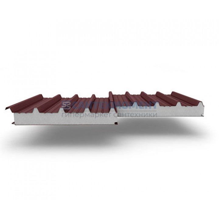 Кровельные сэндвич-панели из пенополистирола, ширина 1200 мм, 0.5/0.5, толщина 60 мм, RAL3009