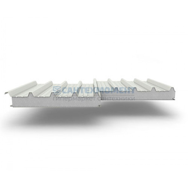 Кровельные сэндвич-панели из пенополистирола, ширина 1000 мм, 0.5/0.5, толщина 50 мм, RAL9002