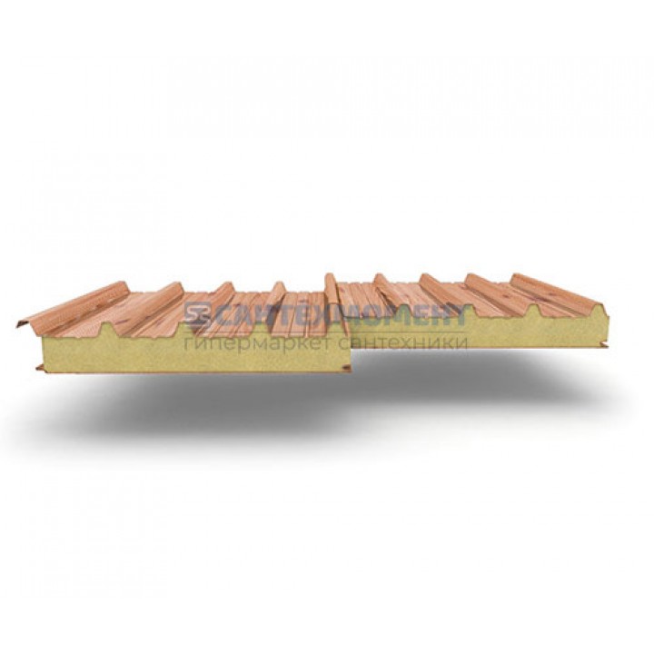 Кровельные сэндвич панели из пенополиуретана, ширина 1200 мм, 0.5/0.5, толщина 60 мм, золотой орех