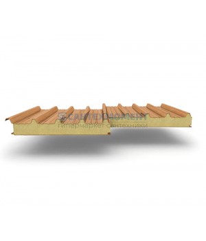 Кровельные сэндвич панели из пенополиуретана, ширина 1000 мм, 0.5/0.5, толщина 120 мм, дуб