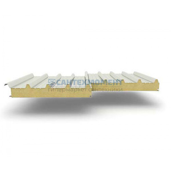 Кровельные сэндвич панели из пенополиуретана, ширина 1000 мм, 0.5/0.5, толщина 40 мм, RAL9002