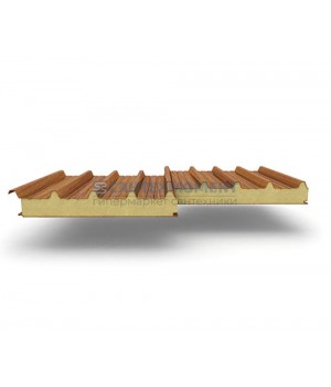 Кровельные сэндвич панели из пенополиуретана, ширина 1200 мм, 0.5/0.5, толщина 60 мм, орех