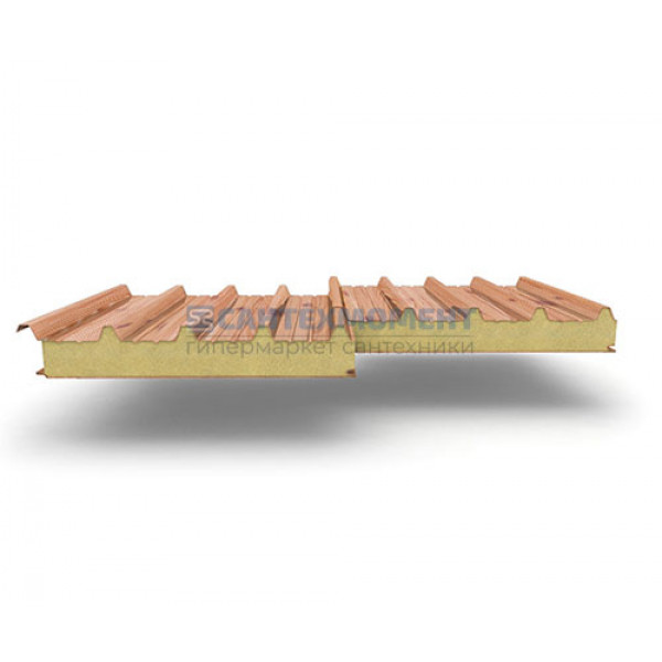 Кровельные сэндвич панели из пенополиуретана, ширина 1200 мм, 0.5/0.5, толщина 40 мм, золотой орех