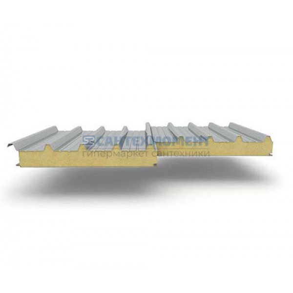 Кровельные сэндвич панели из пенополиуретана, ширина 1000 мм, 0.5/0.5, толщина 40 мм, RAL9006