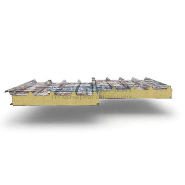 Кровельные сэндвич панели из пенополиуретана, ширина 1000 мм, 0.5/0.5, толщина 60 мм, кварцевый сланец