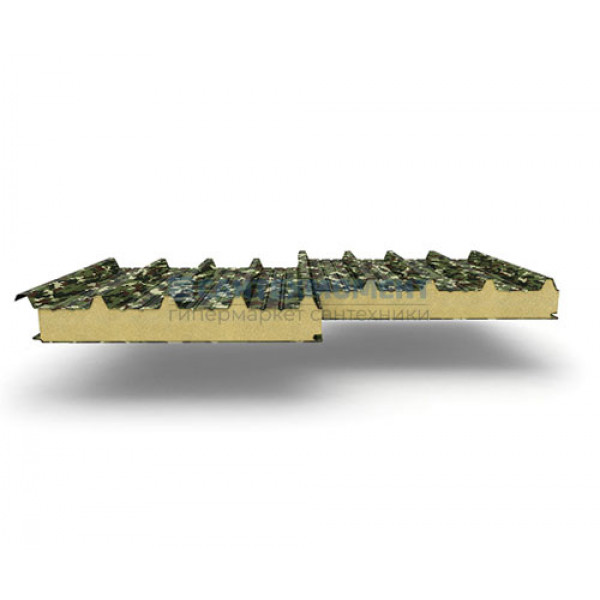 Кровельные сэндвич панели из пенополиуретана, ширина 1200 мм, 0.5/0.5, толщина 120 мм, милитари